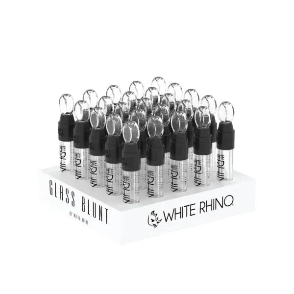 White Rhino Glass Blunt Slider Display - 25 Count
