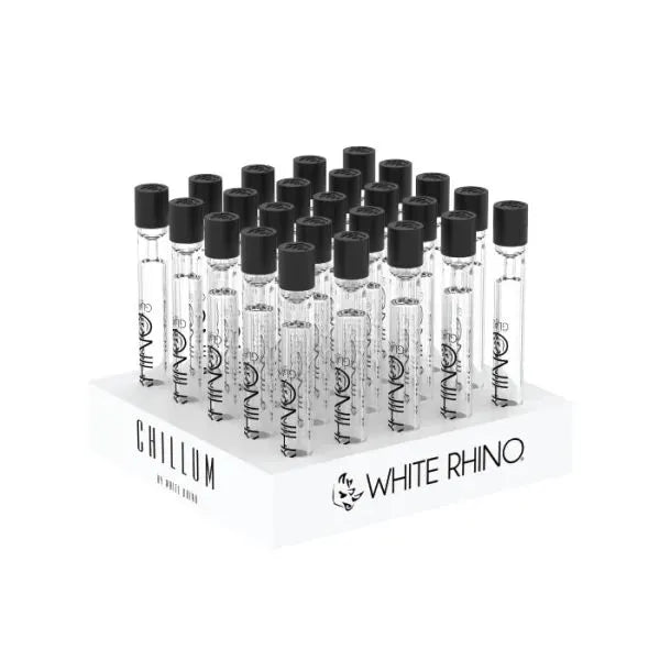 White Rhino Chillum with Silicone Cap Display - 25 Count