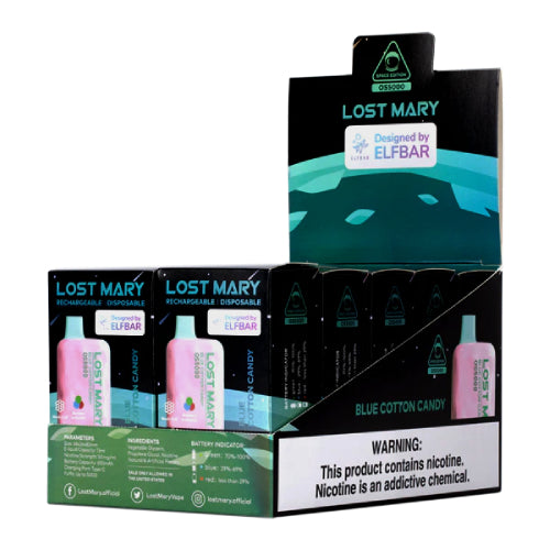 Lost Mary OS5000 Disposable Vape Device Blue Cotton Candy 10 Pac