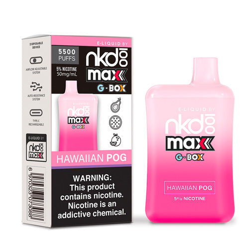 Naked 100 Max G-Box - Disposable Vape Device - Hawaiian POG (10 Pack)