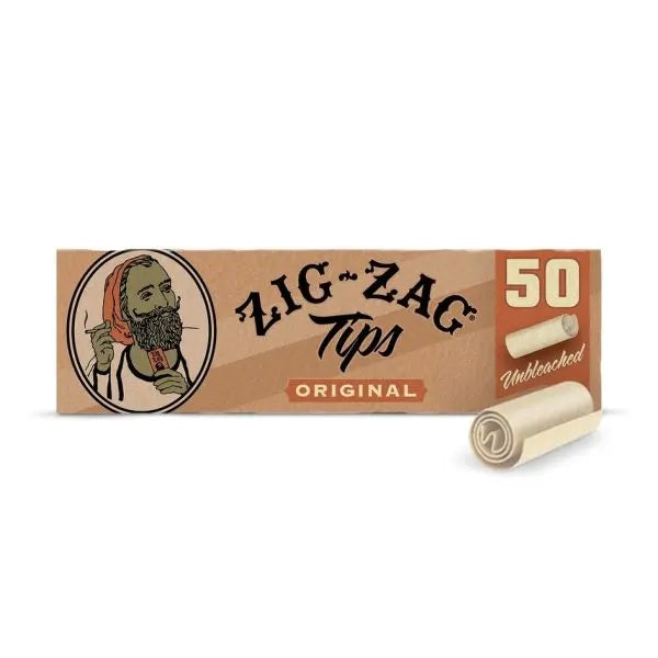 Zig-Zag Unbleached Original Rolling Tips - 50 Pack