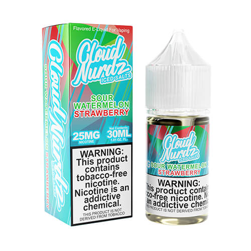 Cloud Nurdz TFN Salt - Sour Watermelon Strawberry Iced - 30mL