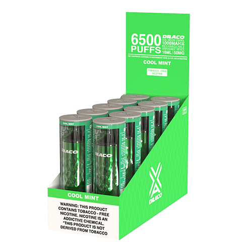 VaporLax Draco - Disposable Vape Device - Cool Mint (10 Pack)
