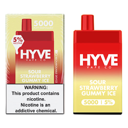 Hyve 5K - Disposable Vape Device - Sour Strawberry Gummy Ice (5 Pack)