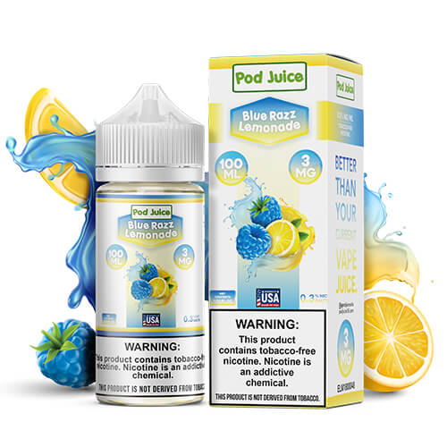 Pod Juice - Blue Razz Lemonade - 100mL Wholesale Vaping Supply Pod Juice - Blue Razz Lemonade - 100mL Wholesale Vaping Supply