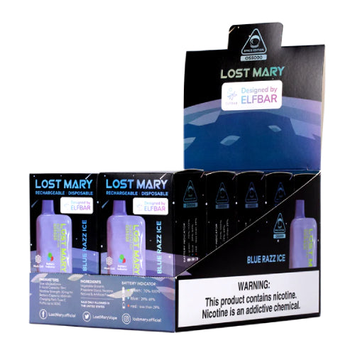 Lost Mary OS5000 - Disposable Vape Device - Blue Razz Ice - 10 Pack