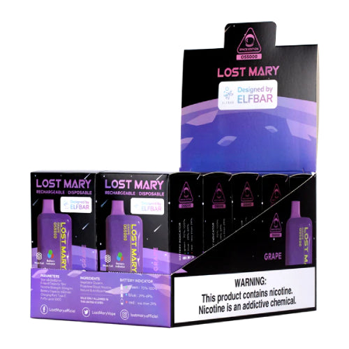 Lost Mary OS5000 - Disposable Vape Device - Grape - 10 Pack