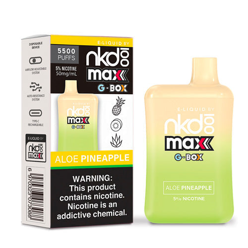 Naked 100 Max G-Box - Disposable Vape Device - Aloe Pineapple (10 Pack)