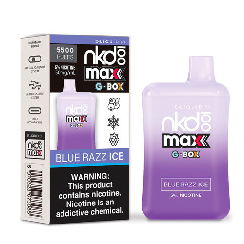 Naked 100 Max G-Box - Disposable Vape Device - Blue Razz Ice (10 Pack)