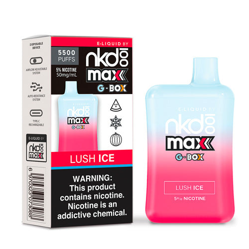 Naked 100 Max G-Box - Disposable Vape Device - Lush Ice (10 Pack)