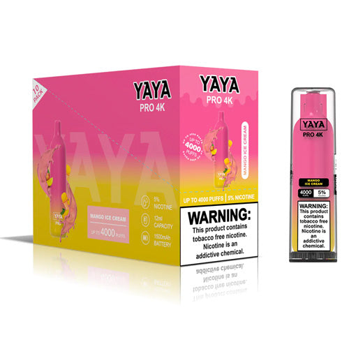YAYA Pro 4K NTN - Disposable Vape Device - Mango Ice Cream - 10 Pack